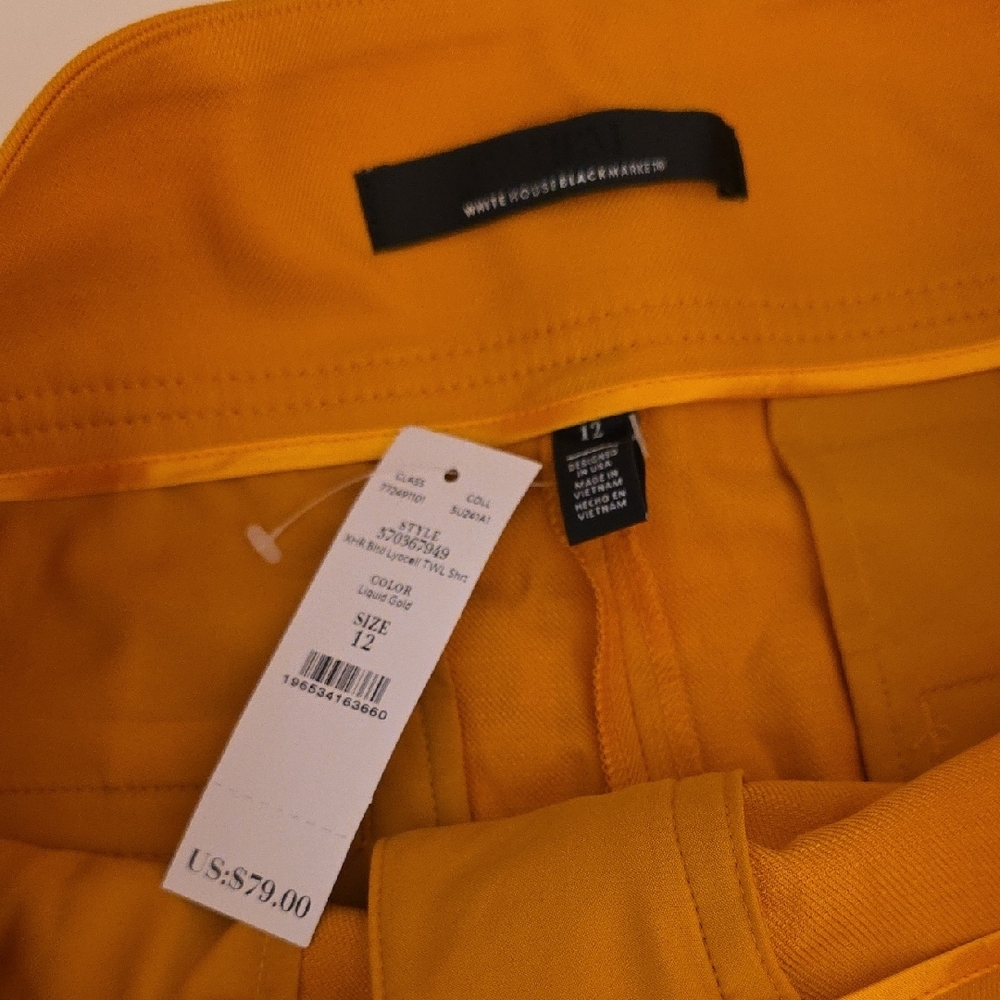 White House Black Market Yellow High Waist Shorts - Picture 2 of 3